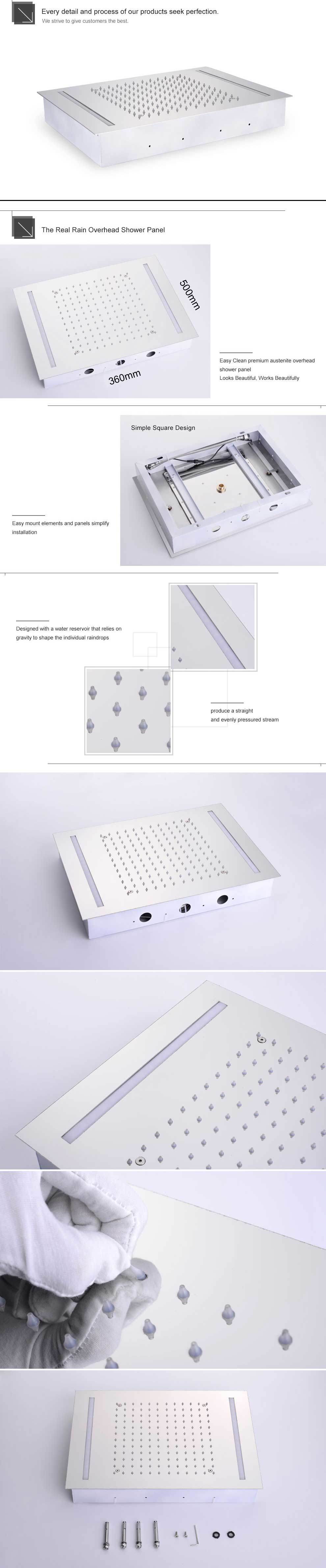 20英寸360*500mm LED LED灯步行淋浴外壳
